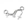 Chain Two-finger Conjoined Ring Creative Ins Cross Key Lock Open Ring Ring