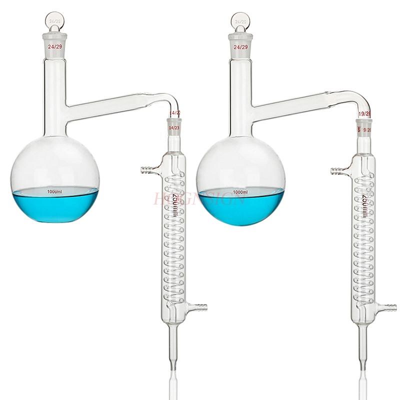 All Glass Still Round Bottomed Flat Bottomed Distillation Flask Laboratory Distillation Purification Serpentine Condenser Tube