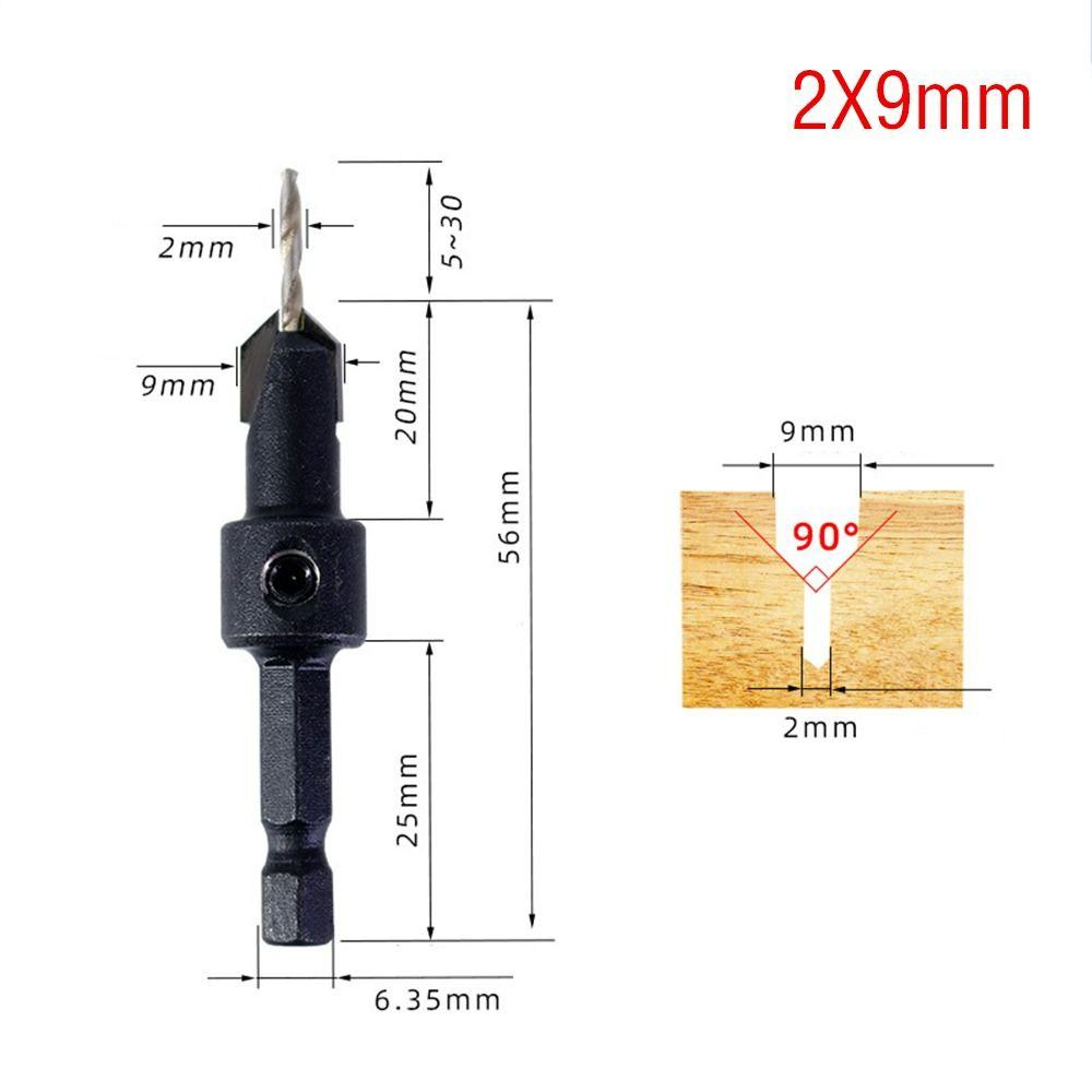 Adjustable Countersink Drill Bit Pointed Head Hex Shank Drill Durable Woodworking Drill Bit  Wood