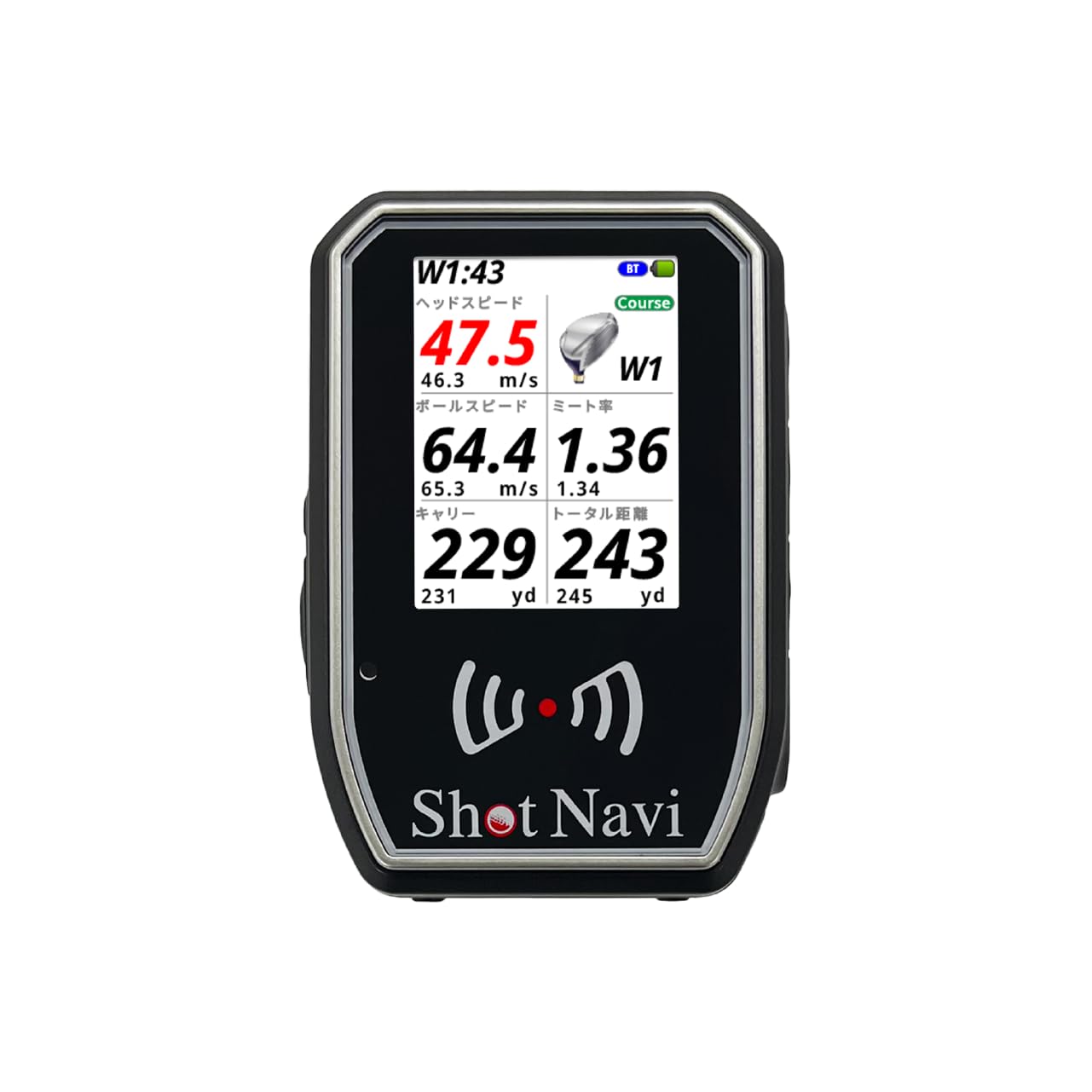 

Shot Navi SHOTLYZER Golf Portable Swing Speed Head Ball and Smash Rate Monitor Speed, Distance, Speed, чёрный