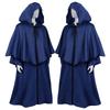 Halloween Hooded Cloak Medieval Cosplay Robe Dark Wizard Death Long Sleeve Costume