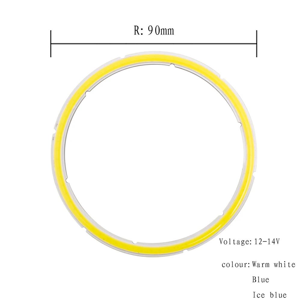 2Pcs DC 12V COB LED Halo Ring Light Chips High Brightness Cold White / Blue / Ice Blue LED Chips DIY Design Atmosphere Light