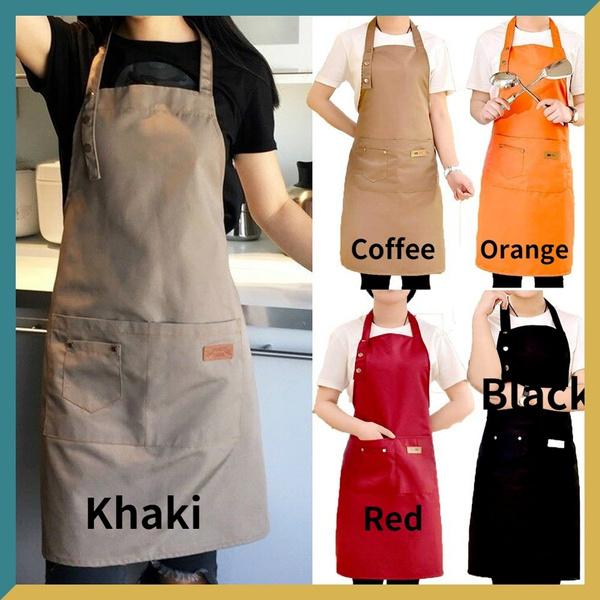 

Сплошной цвет, регулируемый фартук-нагрудник, водонепроницаемый, грязеотталкивающий с двумя карманами, кухонный фартук для шеф-повара, выпечки, приготовления пищи, барбекю
