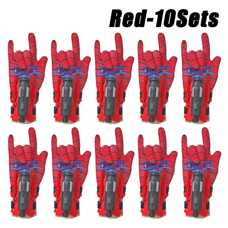 20Sets Spider Launcher Spitting Gloves Sticky Wall Bullet Gun Suction Cup Projectile Toys Children's Wrist Launch Spitting Toys