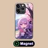 HSR Castorice Glass MagSafe Mobile Phone Case for iPhone 17 16 15 14 13 12 11 Air Pro Max Plus Mini Colorful Cover