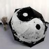 Yin Yang Symbol Art Print Poster Wall Decor Umbrella, Cute Umbrella with Cute Design, Portable 3-Fold Compact Umbrella for Men & Women, Valentine's Da