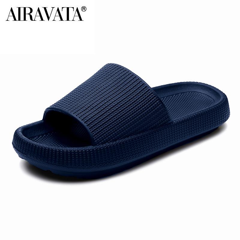 

Мужские и женские тапочки, пляжная обувь, сандалии для отдыха, мужские и женские домашние нескользящие туфли для ванной комнаты 44-45 темно-синий