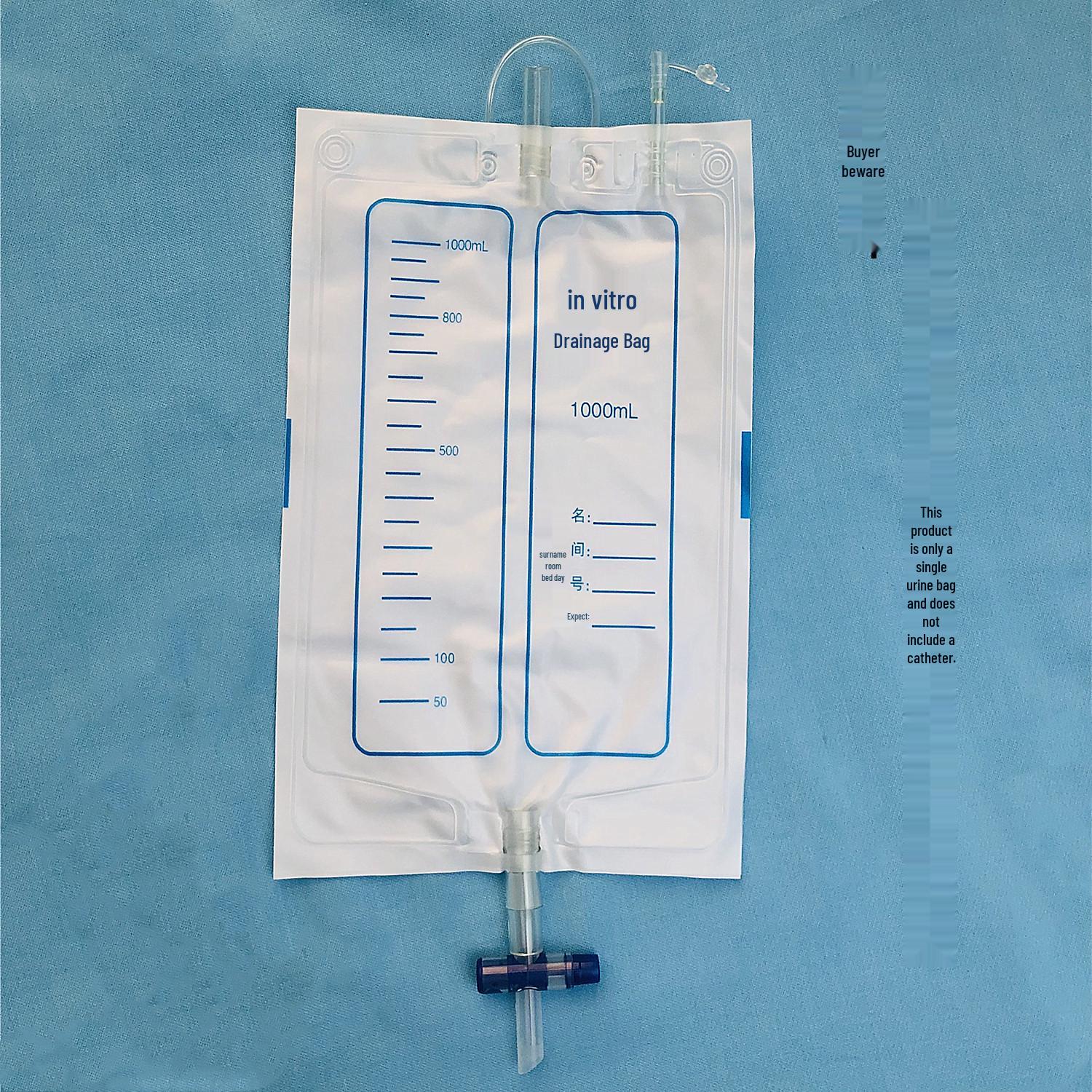 

1000ml External Drainage Bag with Thickened Design and Cross Valve Switch