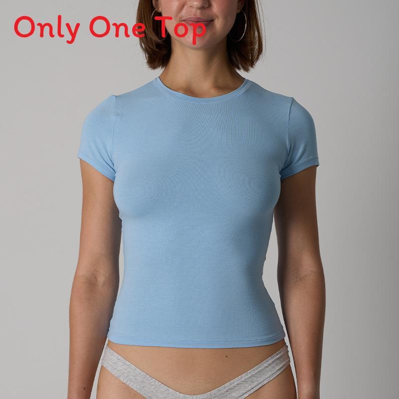 Cotton Jersey Tshirt For Women With Soft Stretch Fabric For Yoga And Casual Wear