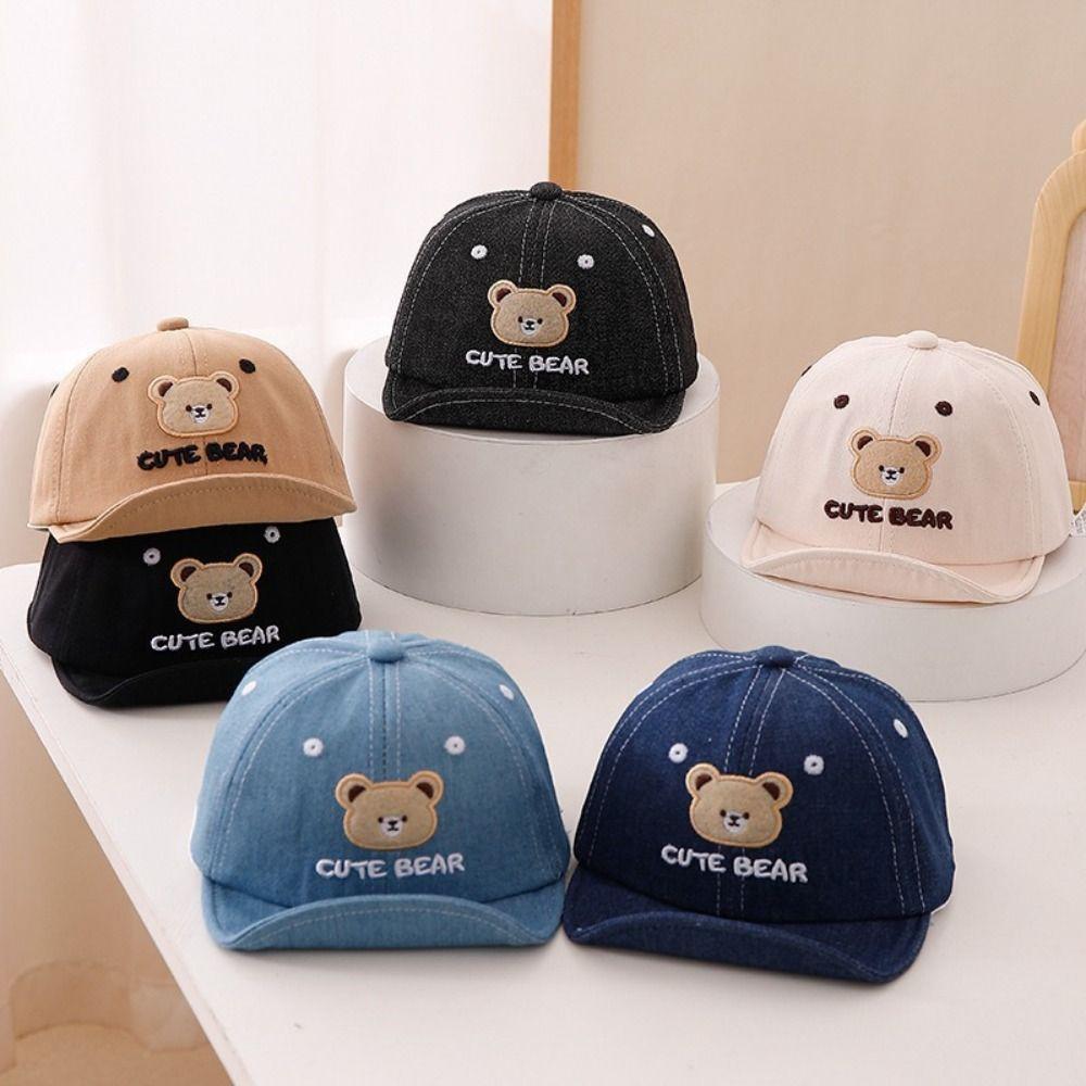 Cute Cartoon Baby Baseball Cap Bear Embroidery Peaked Caps Fashion Baby Hat  Boys Girls