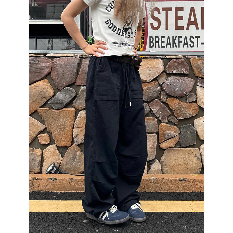 

Унисекс Винтажные Свободного Кроя Брюки для Работы с Плиссировкой и Эластичной Талией Double Extra Large чёрный