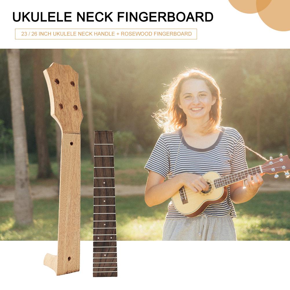 23/26 Inch Ukulele Neck Fretboard DIY Accessories Fretboard Fingerboard Neck for Stringed Instruments Musical Neck Fretboard Set