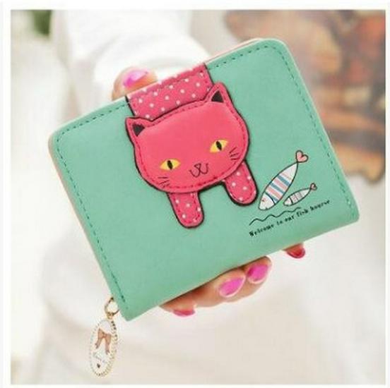 Korean Style Women's Cartoon Zipper Wallet: Cute Short Purse & Card Holder