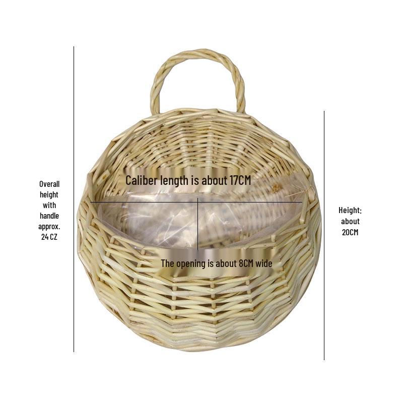 Handmade Willow Woven Wall Hanging Flower Basket Pot