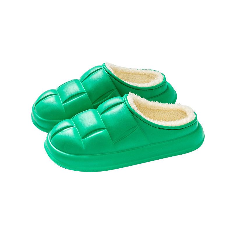 Cotton Slippers Women's Autumn Bag Heel Outer Wear Fleece Home Indoor Thick Sole Removable Plush Shoes Men