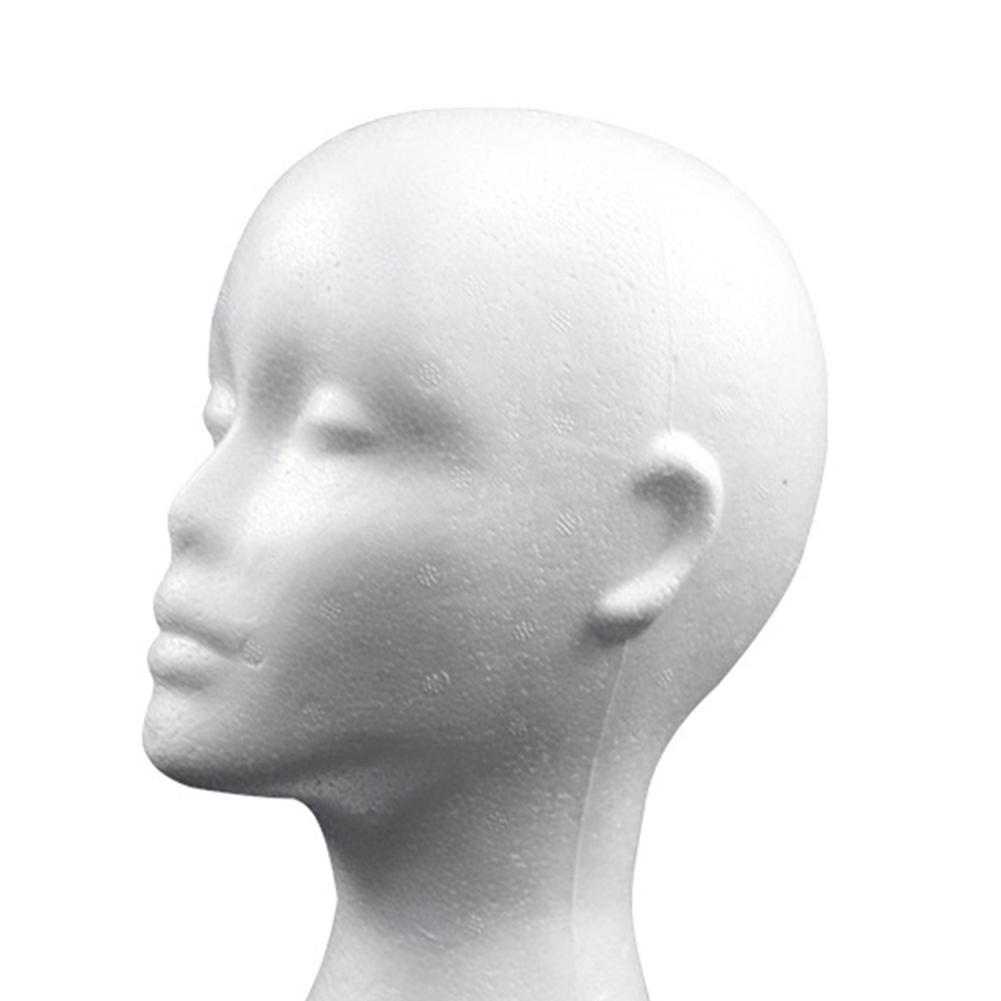 Women Styrofoam Foam Head Model Practical Manikin Foam Head Polystyrene Lightweight  Portable for Hat Hair Wigs Display