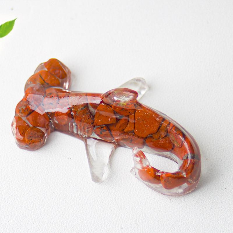 Hammerhead Shark Resin Art Sculpture With Natural Crystal Stones For Office Decor And Gift Giving