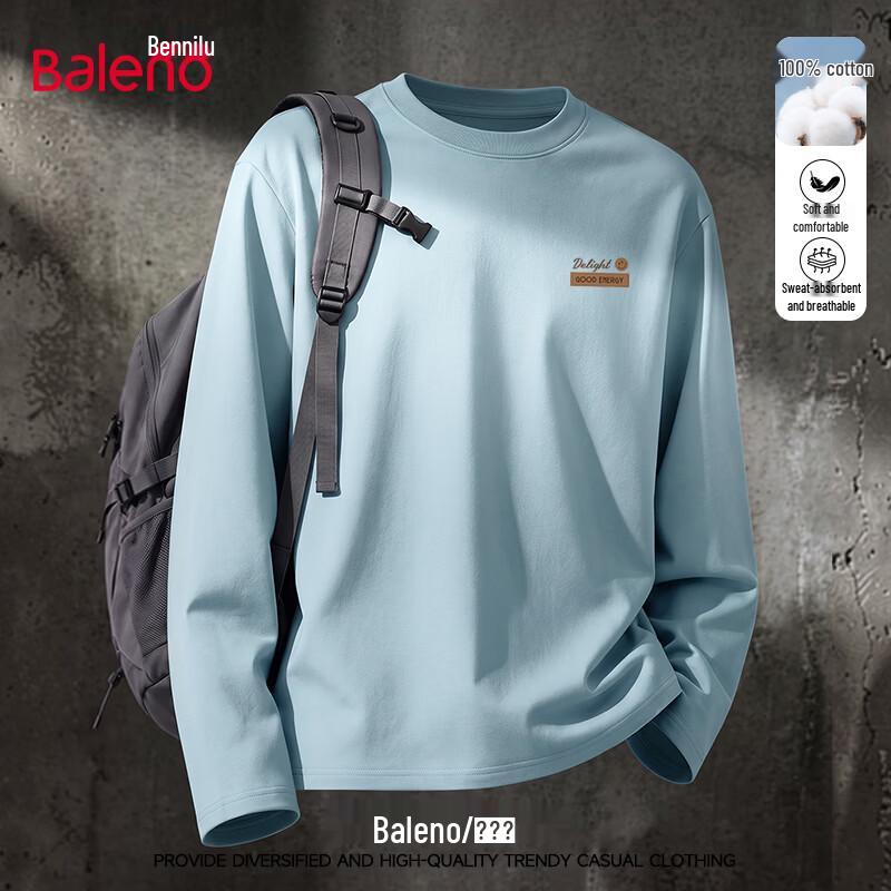 Baleno Men's Heavyweight Cotton Long-Sleeve T-Shirt