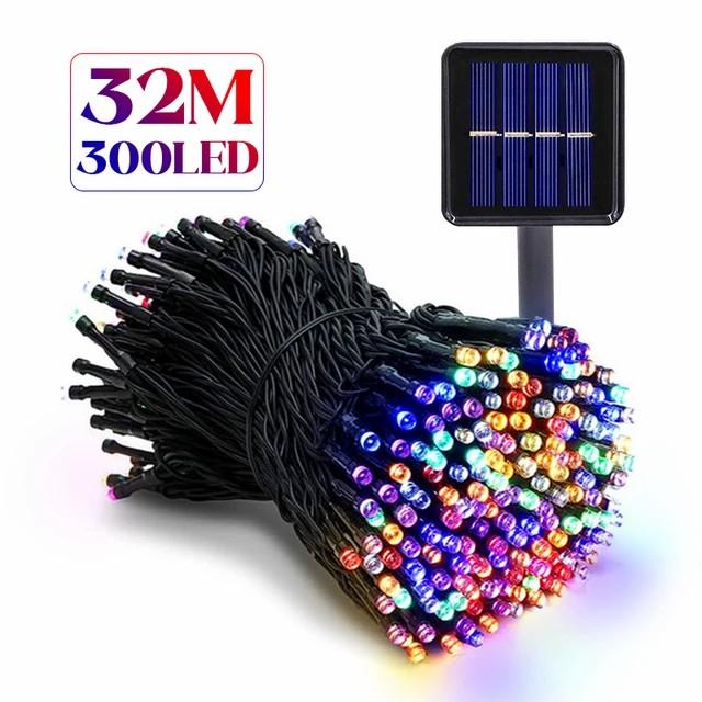 D2 LED Solar Lamp Outdoor Lights Christmas 8 Modes Solar String Lights Waterproof Solar Fairy Light Christmas Decor Decoration