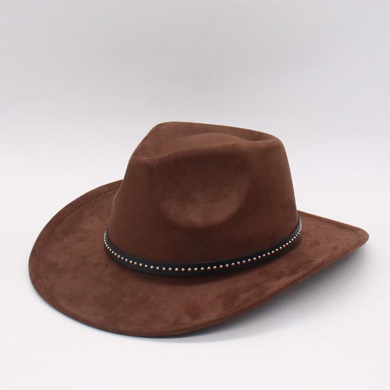 Felt Hat Retro Jazz Top Hat Woolen Hat Men'S And Women'S Western Cowboy Hat