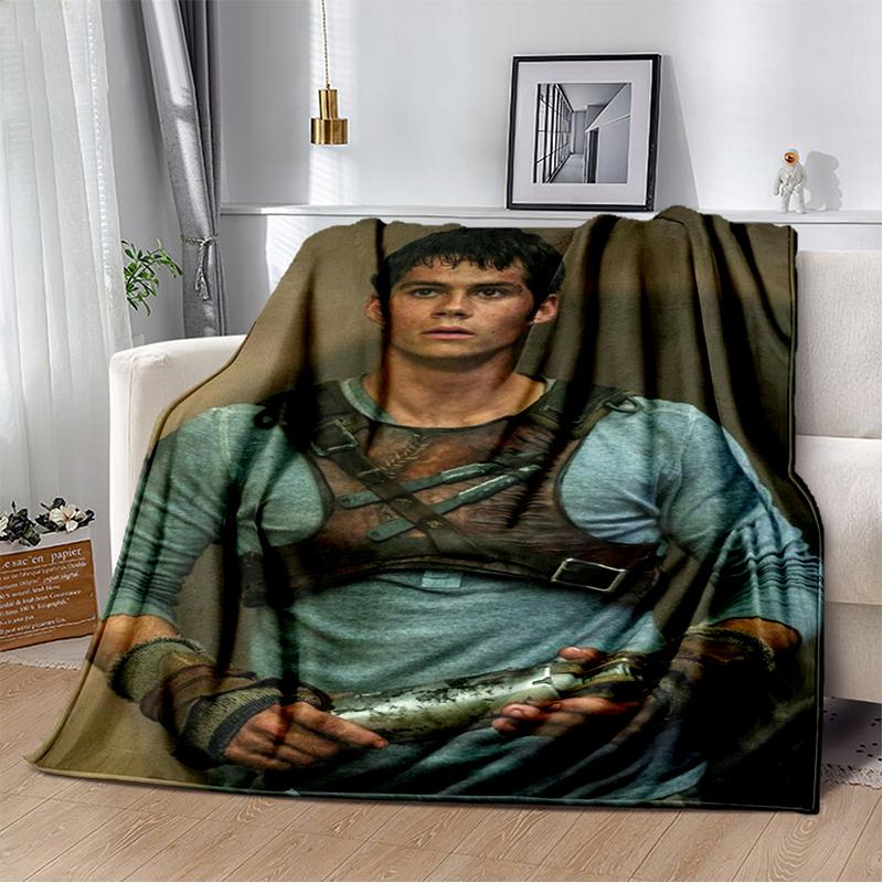 3D Dylan O’Brien DOB Actor Soft Plush Blanket,Flannel Blanket Throw Blanket for Living Room Bedroom Bed Sofa Picnic Cover Gift