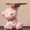 Storage Sculpture Entrance Crafts Geometric Bear Resin Desk Decoration Candy Sundries Household Supplies for Office Coffee Shop