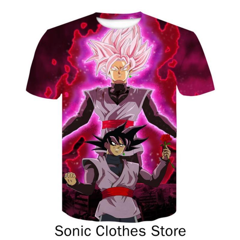 Men's 3D Printed Cartoon Tshirt Anime Dragon Ball Z Tshirt Summer Harajuku Men Goku Clothes Super Saiya Short Sleeve T-shirt