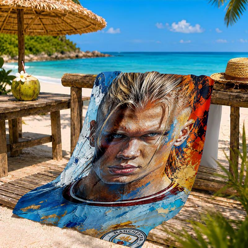 Haaland's Number 9 Journey Beach Towel, Quick-drying, Easy To Care For, Suitable for Both Fitness and Beach Vacations,Sports Essential