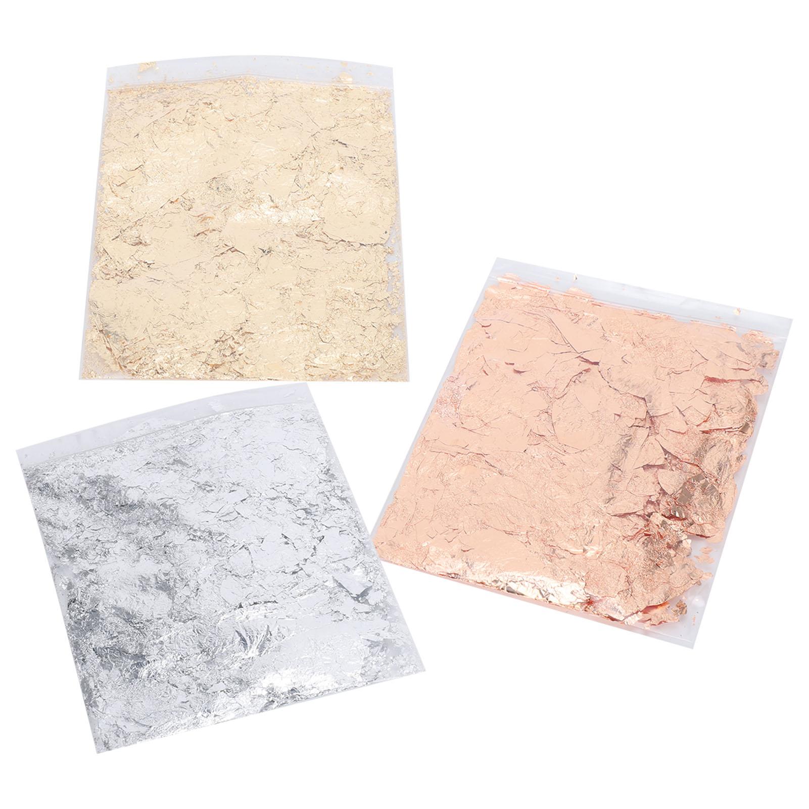 

1 Set 3 Colors Foil Flakes Gilding Leaf HandMade Painting Resin Jewelry Craft Decorations