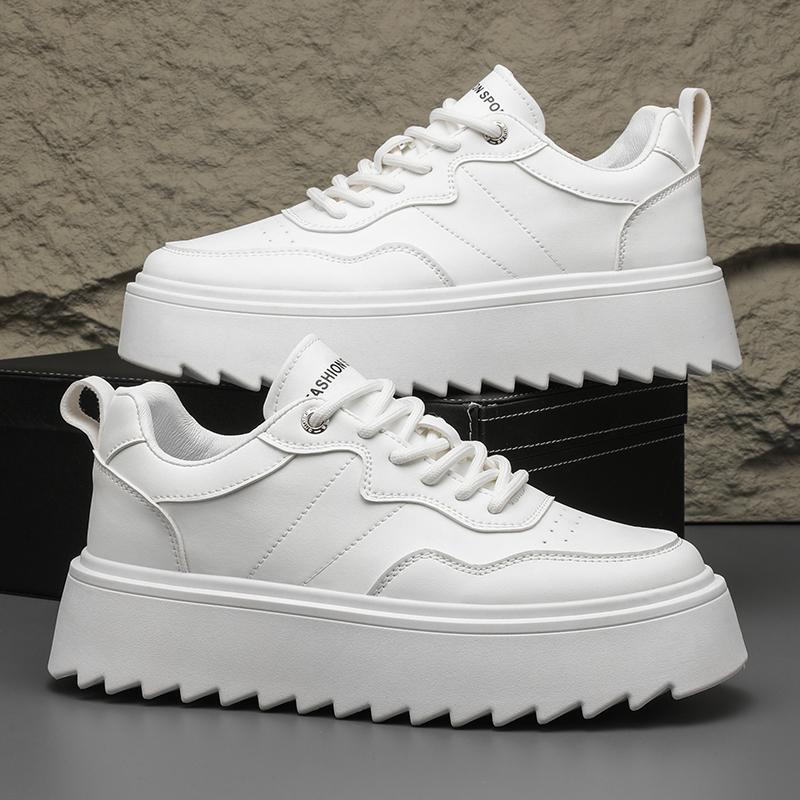 High Top Sneaker Men Designer White Board Shoes Fashion Artificial Leather Breathable Height Increased Flat Platform Sport Shoes
