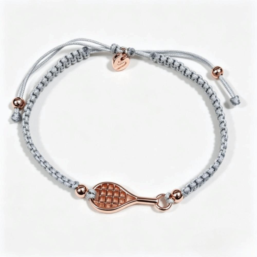 Handwoven Racket Charm Bracelet Adjustable Rope Chain Hand Chain Jewelry Gift