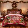3pcs Christmas Imitation Relief K-Pop Demon Hunters Printed Coreless Down Comforter Set Multi Size Bedroom Bedding Decoration