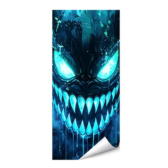 Outdoor Festive Atmosphere Decor Halloween Wall Stickers Trash Can Decal Stickers, Spooky Skull Ghost Horror Easy Application for Home Decals Garbage