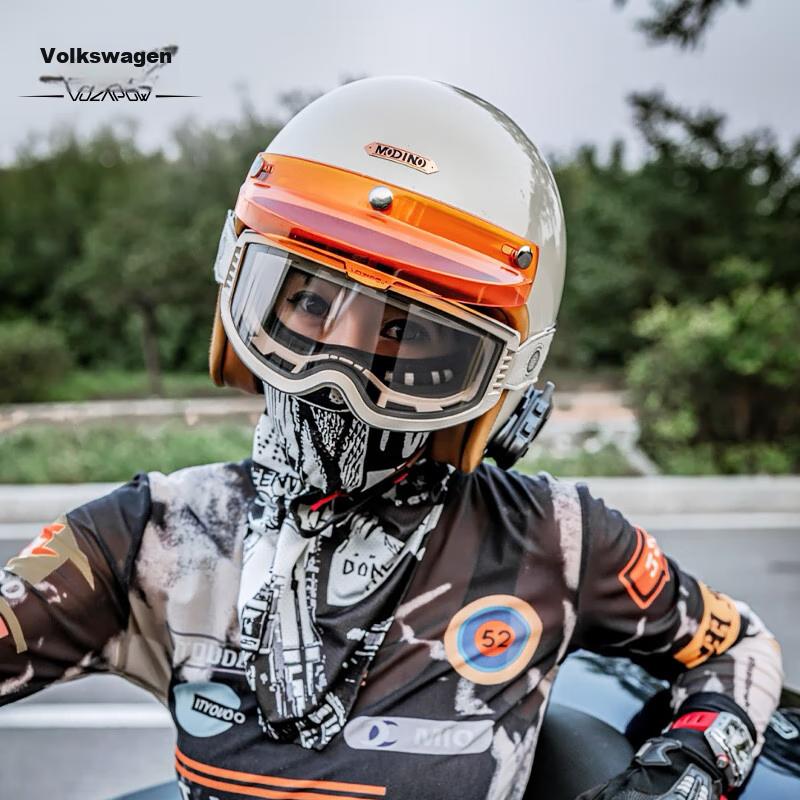 Retro Motorcycle Goggles with Double-Layer Anti-Fog, Photochromic, Polarized Lenses for Off-Road Motorcycles, Electric Bikes, And Nearsighted Riders