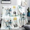 1PC Messi Custom Name Patterned Flannel Blanket Suitable For All Seasons For Home Decor Warmth And Comfort Gifts Holiday Present