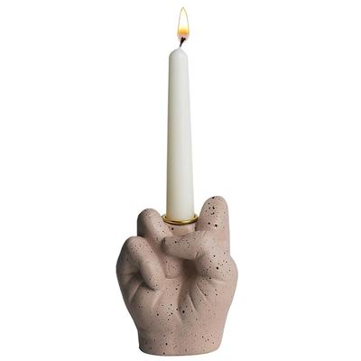 Lustiger Mittelfinger Kerzenständer Punk Party Harz Neuheit Geste Hand Kerzen Halter Kerzenständer Basis Raumdekor