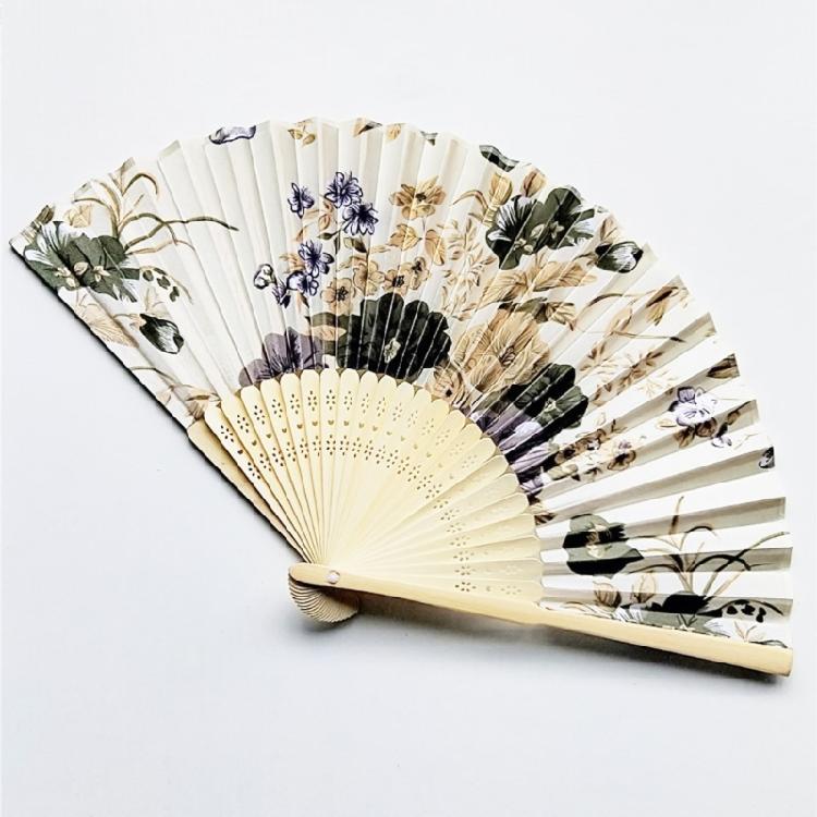 Japanese Floral Hand Fan for Music Festival Dance Gift Performances Home