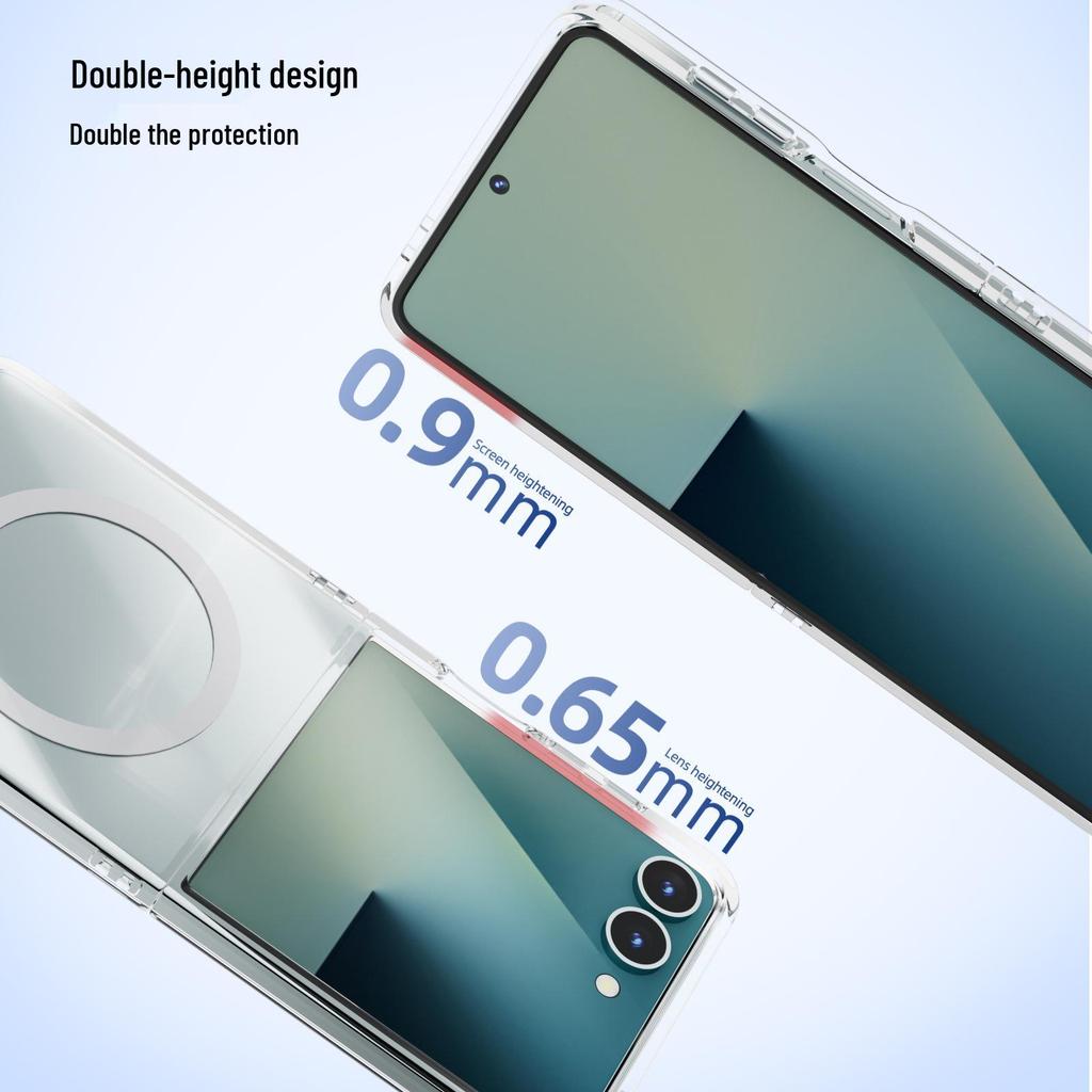 Průhledné magnetické pevné pouzdro pro Samsung Z Flip4/5/6/7