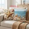 1/4pcs Coastal Beach Throw Pillow Covers with Starfish Seashell Sailboat Nautical Summer Ocean Home Decor Cushion cover