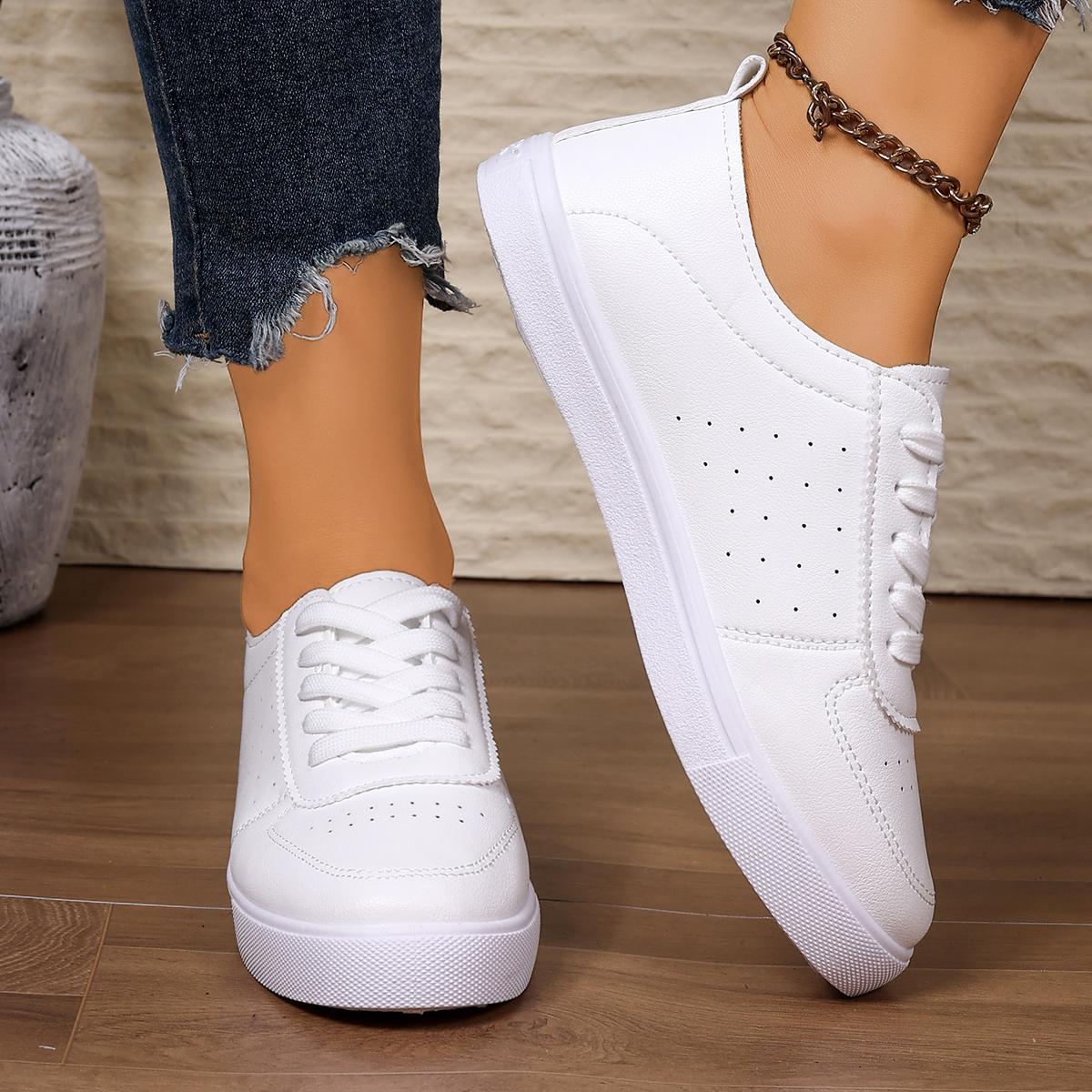 

Модная Новая Удобная Нескользящая Женская Обувь Весна и Осень Круглый Носок Элегантная На Шнуровке Дышащая Повседневная Спортивная Обувь 35