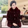 Winter Coat for Elderly Women Faux Mink Fur Thick Warm Jacket Plus Size Grandma Outerwear