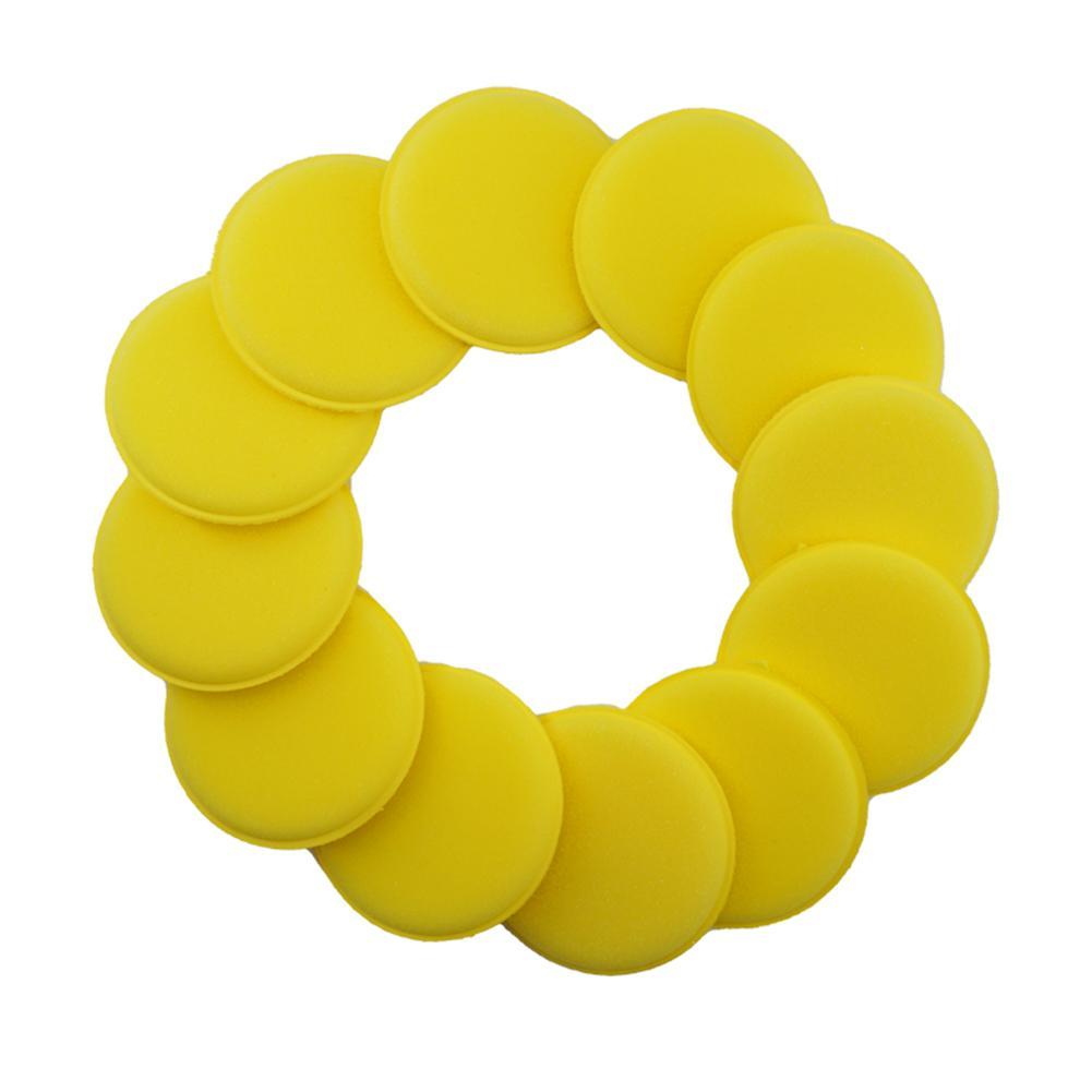 12Pcs Car Waxing Foam Polish Wash Sponges Applicator Foam Cleaning Pad Sponge Detailing Round Cleaning Tools Waxing Washing B7P8