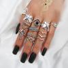 Women Bohemian Carved Unique Retro Butterfly Knuckle Rings Set 14 In 1