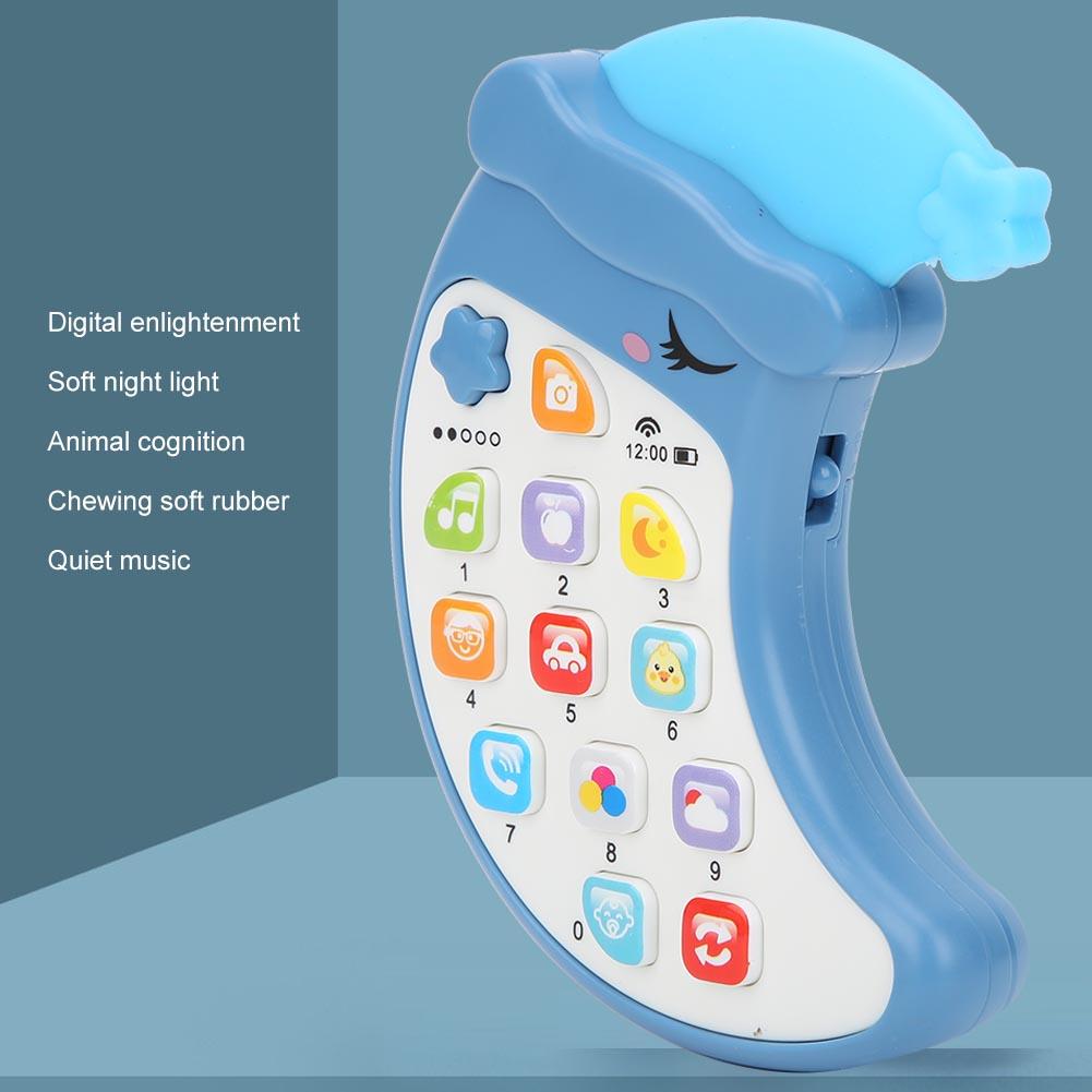 Children Phone Toy Moon Shape Kid Educational Mobile Phone Teether Toy with Music Effect
