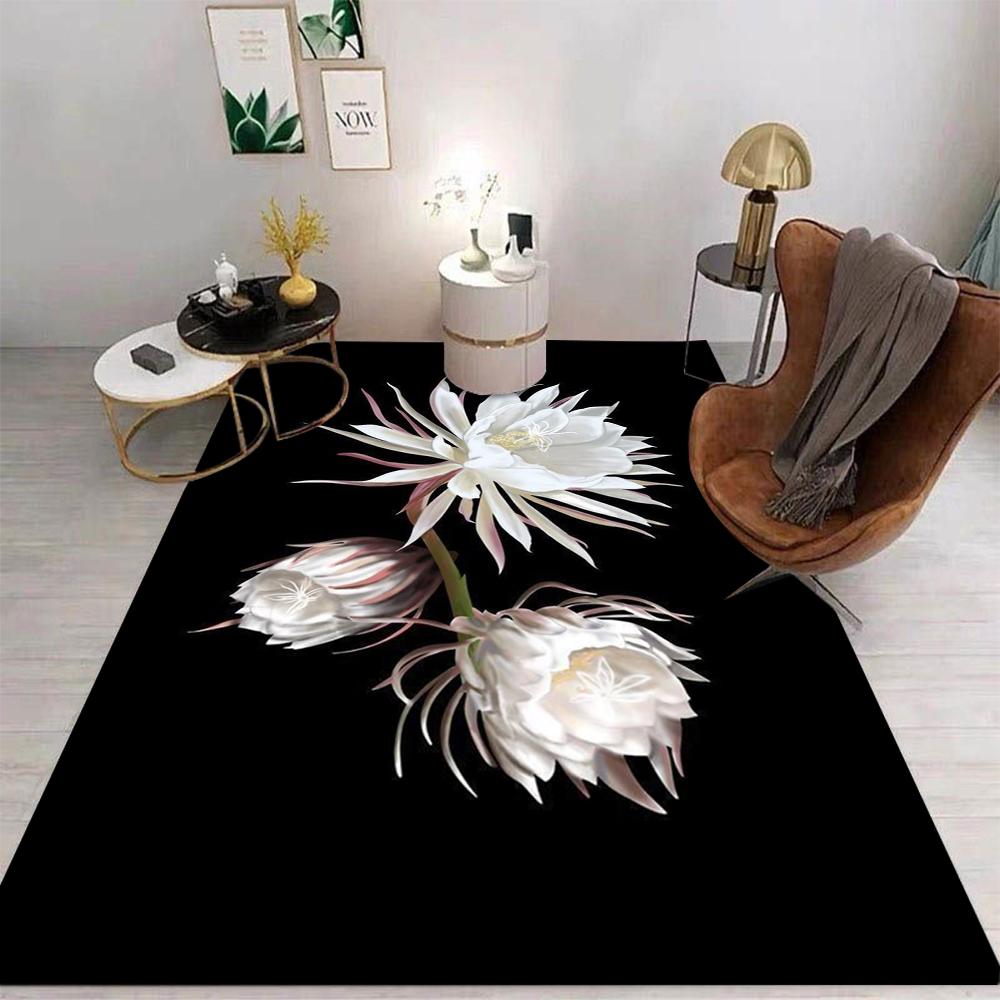 Flower Carpet Cartoon Living Room Bedroom Kitchen Sofa Table Balcony Rug Non-slip Washable Mat Exquisite Home Ornaments