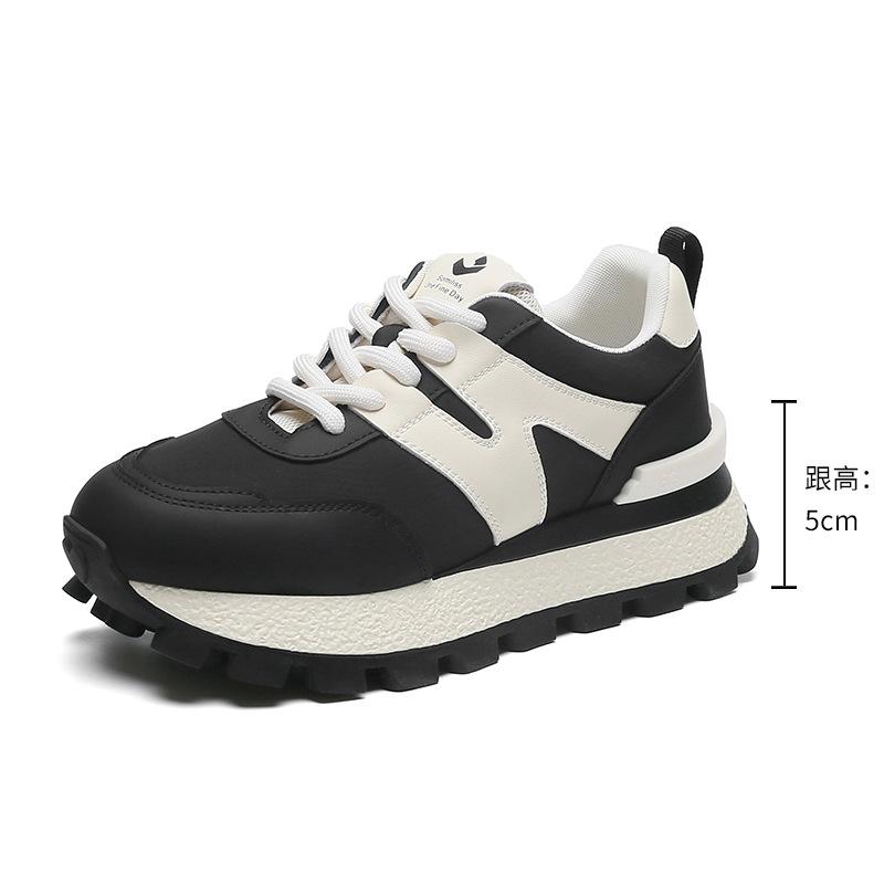 [Customized] Sneakers Women's Platform Heightening Shoes Waffle Shoes Retro Casual Versatile Dad Shoes Women's Shoes