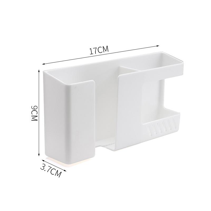 2 In 1 Wall-Mounted Mobile Phone Remote Control Storage Box Multifunctional Punch-Free Storage Rack Wall Debris Storage Holders