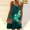 Women Flower Butterfly In Music Score Printed Mini Dress Sleeveless Party Dress Summer Beach Dress Sundress