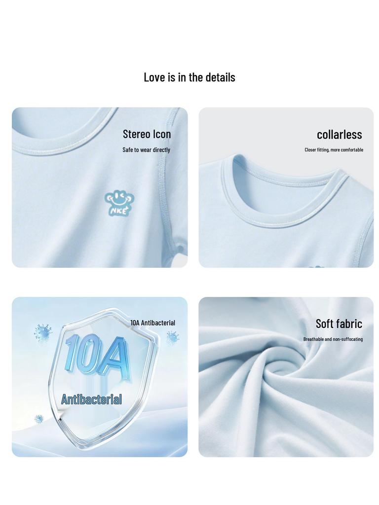 2022 Children's Eucalyptus Home Wear Set: Boys' & Girls' Short Sleeve Base Layer Pajamas