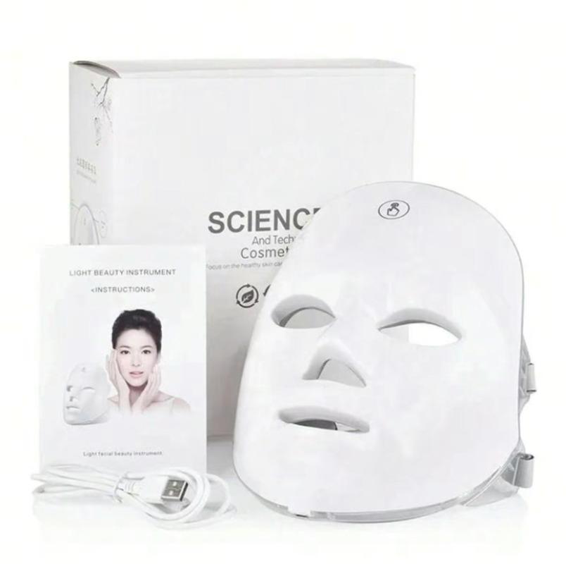Wireless 7 Colors LED Face Beauty Machine Photon Facial Neck Skin Tighten Rejuvenation Facial Neck Mask